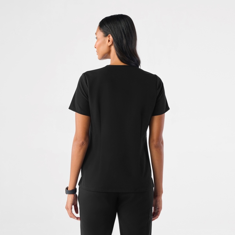 Catarina One-Pocket Scrub Top™ - BLACK - Picture 2 of 5